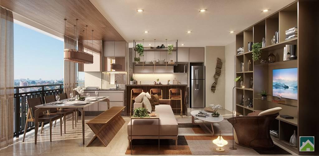 Brooklin, Apartamento com 2 dormitorios, suite, terraço e vaga, 72m². Metro Brooklin. Novo, à venda em São Paulo, Zona Sul