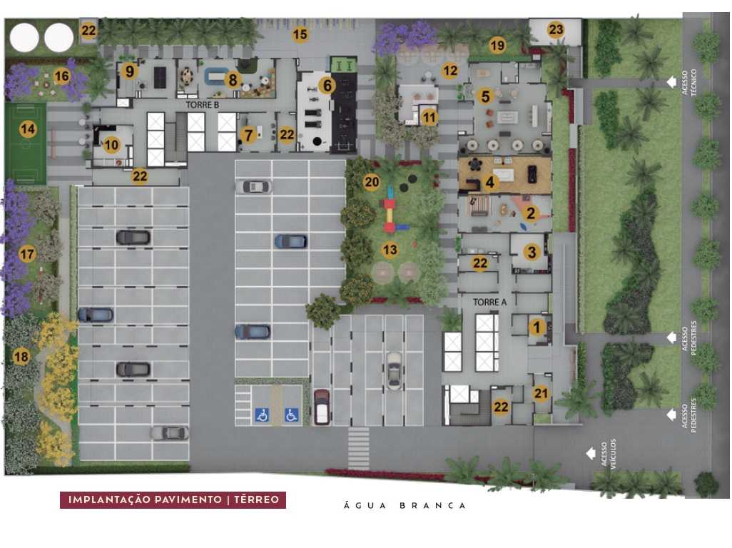 Planta - Apartamentos 2 dorms suíte, terraço e vaga 46m, Lapa, Agua Branca. Lazer completo, Terreo e rooftop, financiamento Caixa e Tabela Direta. Use seu FGTS - SBRX