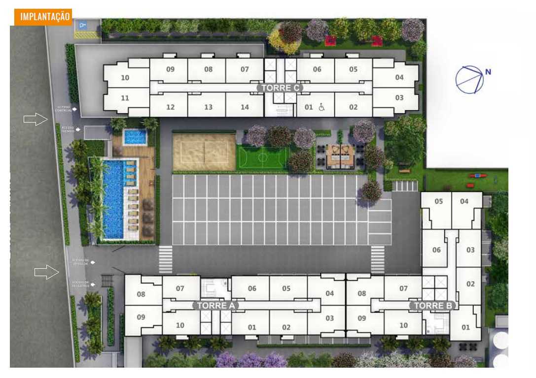 Planta - Apartamento 2 Dorms, Suíte, Terraço e Vaga. 45m. Lazer Completo e Localização Estratégica na Zona Leste. Belenzinho. Estação Bresser Mooca. - SBRX