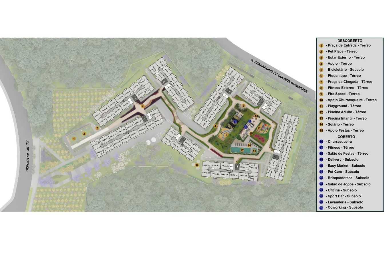 Planta - City América, Apartamento 2 Dormitórios e Terraço. Lazer e muito espaço, verde e qualidade de vida! Financiamento Caixa. - SBRX