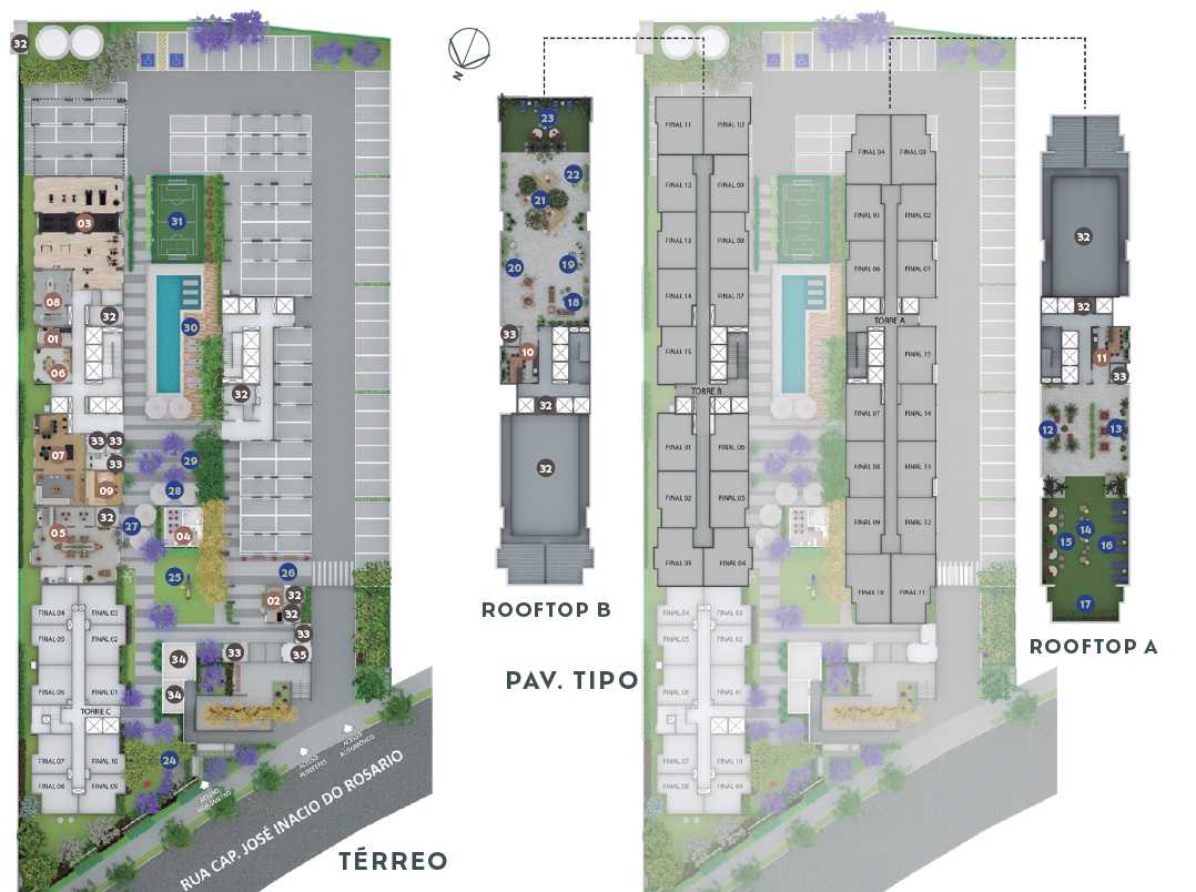 Planta - Apartamento 2 Dorms, Suíte, Terraço, Vaga. 46m. Lazer Terreo e Cobertura. Agua Branca, Lapa. Prox. Metro e CPTM. Financiamento Caixa ou Tab Direta - SBRX