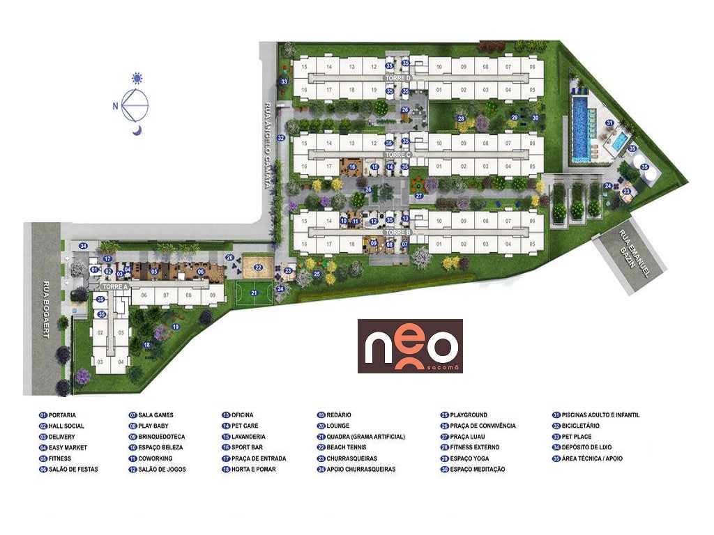 Planta - Apartamento 2 dormitórios, terraço, 37m. Lazer completo. Financiamento Caixa e Tabela Direta. Zona Sul, Sacoma. Agende sua visita! - SBRX