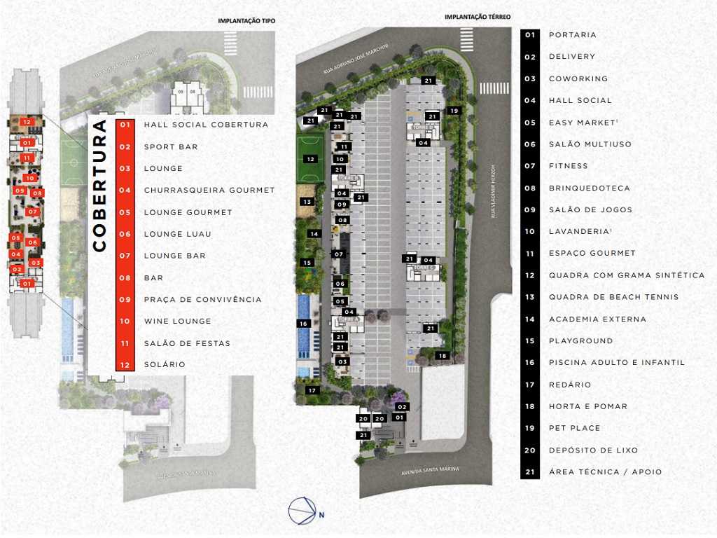Planta - Apartamento 2 Dorms, terraço. 38m. Água Branca, Estação Santa Marina. Lazer terreo e rooftop.  Financiamento Caixa - SBRX