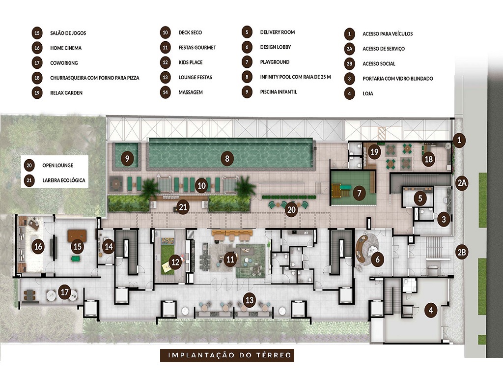Planta - Apartamento alto padrão, 3 dormitorios, sendo 3 suites, terraço e 3 vagas. 144m², novo, à venda em São Paulo, Perdizes - SBRX