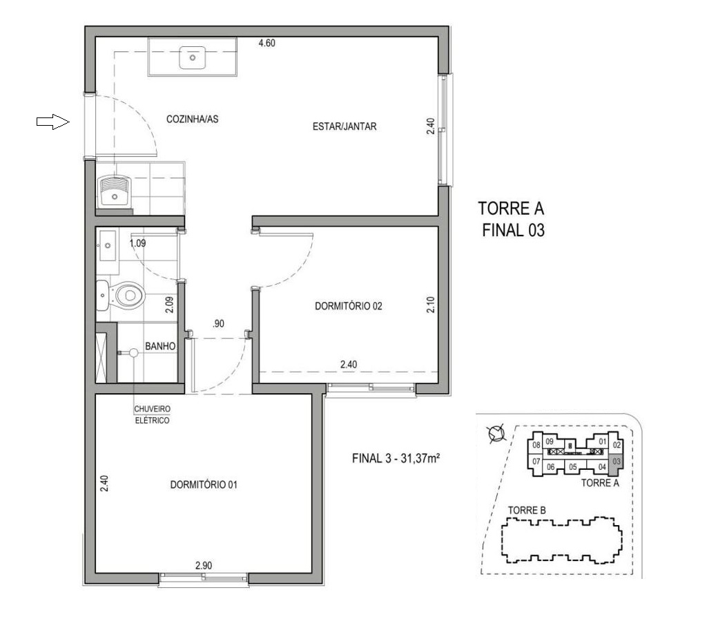 Planta - Butanta, Apartamento Studios e 1 Dormitório NR, amplo lazer. Metro estação Butanta. Mirante na cobertura, novo, venda, zona sul, em São Paulo. - SBRX