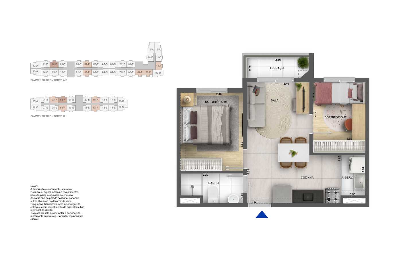 Planta - Apartamento à venda, 2 Dormitorios com terraço. 37m². Ao lado do Metro. Água Branca, Barra Funda. Amplo lazer. Financiamento Caixa - SBRX