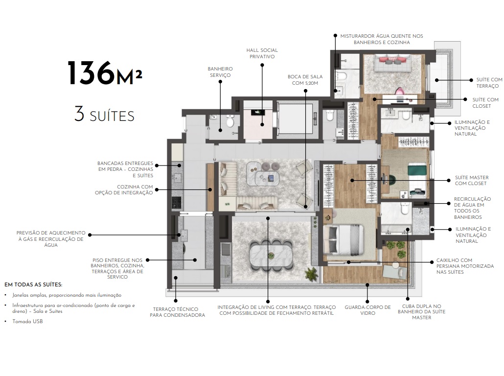 Planta - Chacara Klabin, Apartamentos de 3 dormitórios, suites, amplo terraço, 2 vagas, Lazer exclusivo diferenciado. Proximo metro. Novo, venda, São Paulo - SBRX