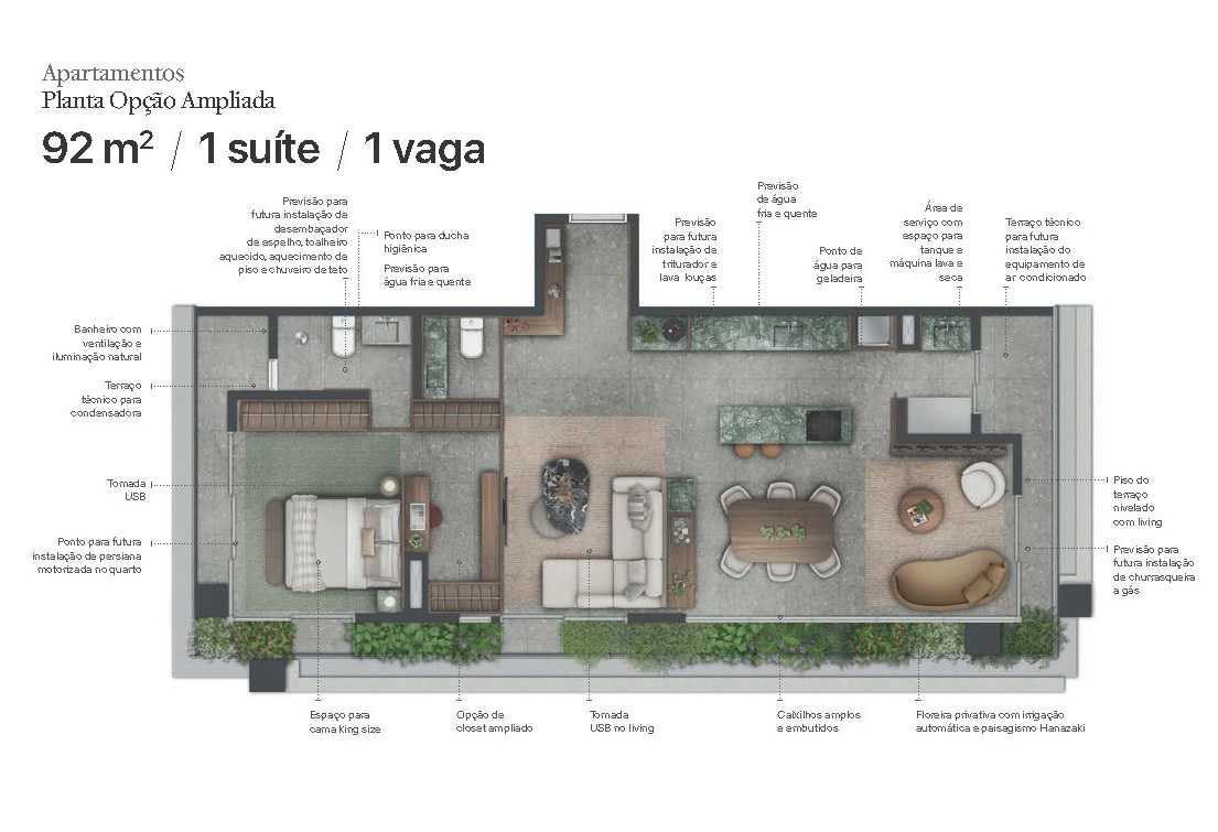Planta - Apartamento exclusivo, 92m², 2 Suites, Lavabo, Terraços, Vaga. alto padrão. venda, Itaim Bibi, São Paulo - SBRX