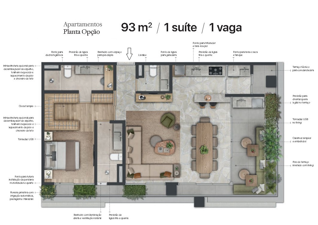 Planta - Apartamento exclusivo, 93m², 2 Suites, Lavabo, Terraços, Vaga, alto padrão, venda, Itaim Bibi, São Paulo - SBRX