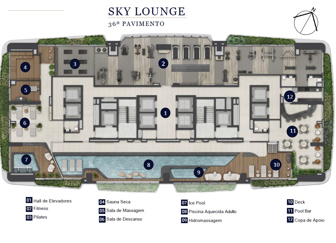 Planta - Apartamento com 2 Dormitorios, suite e amplo terraço e vaga. 77m², à venda em São Paulo, Real Parque, Parque Global - SBRX